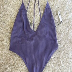 Forever 21 Purple Ribbed Bodysuit